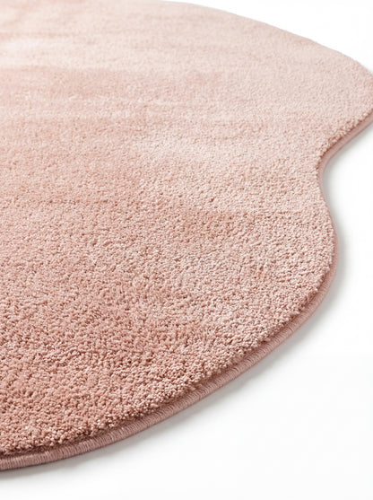 Zen Amorf 01 Pembe Özel Şekilli Kesim Yumuşak Tuşeli Sıkı Dokuma Makine Halısı
