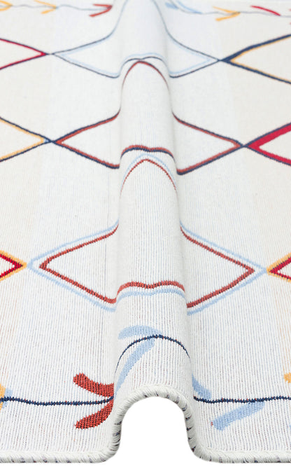 Arya AR 21 Çok Renkli - Yıkanabilir Çift Taraflı Modern Dokuma Kilim