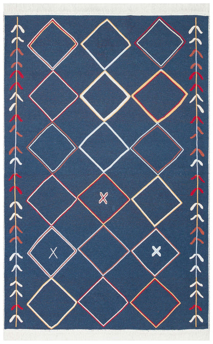 Arya AR 21 Çok Renkli - Yıkanabilir Çift Taraflı Modern Dokuma Kilim