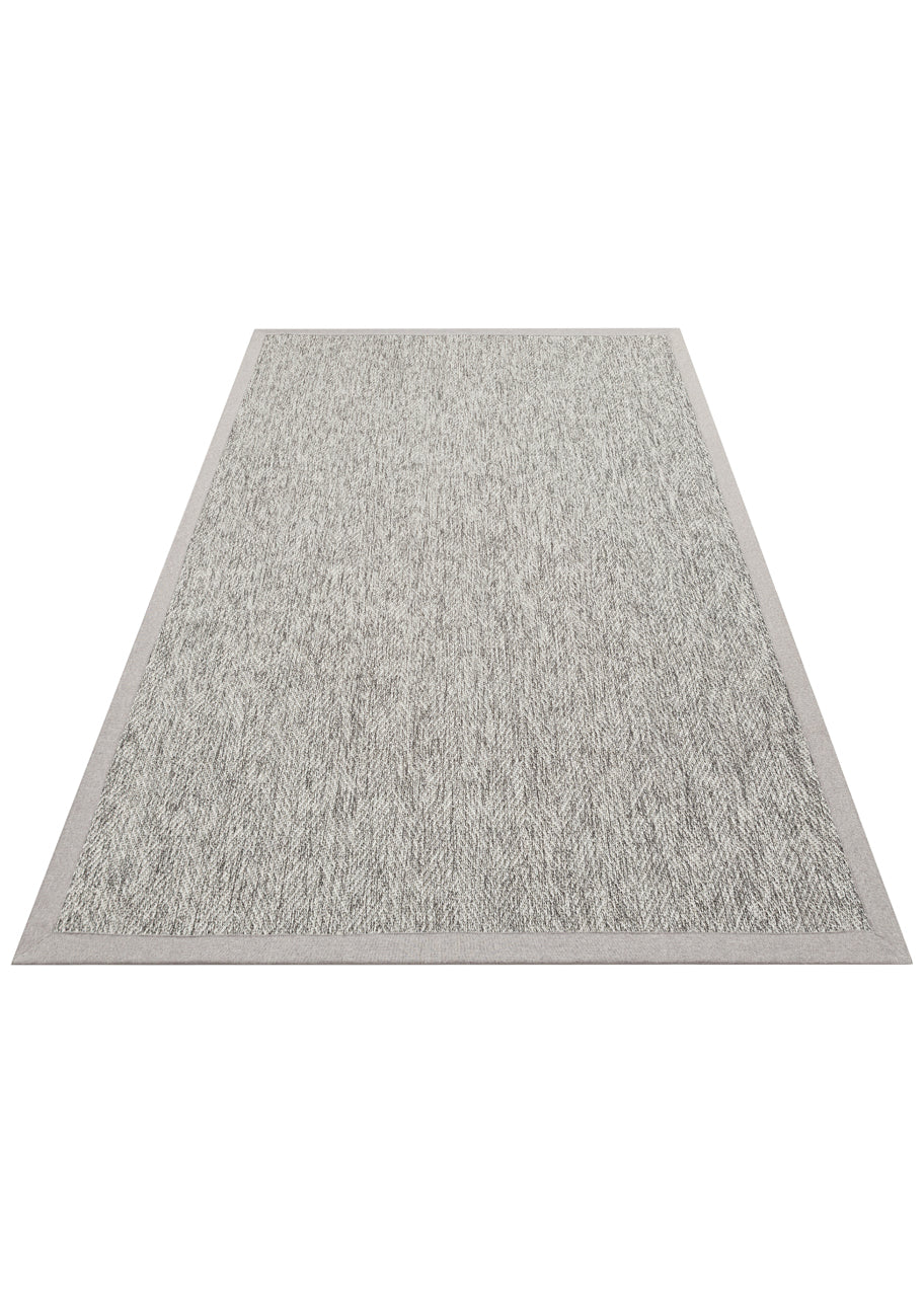 VENTURA SISAL VNT 2704 Gri BDR Gri   İç ve Dış Mekan Kullanımına Uygun Hav Vermeyen Kolay Temizlenebilir Bordürlü Sisal Görünümlü Halı