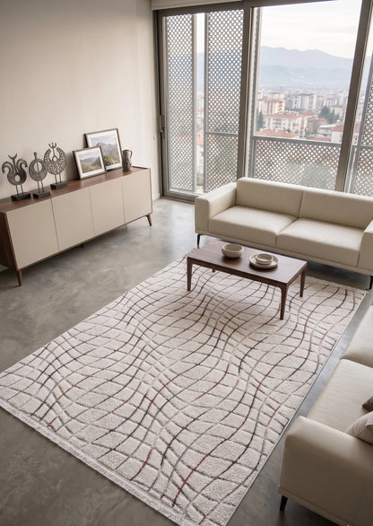 Sunset 1171 Bej Akrilik Modern Halı