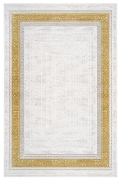 Valeria 1074 Gold Modern Akrilik, Antibakteriyel Yumuşak Dokulu Makine Halısı