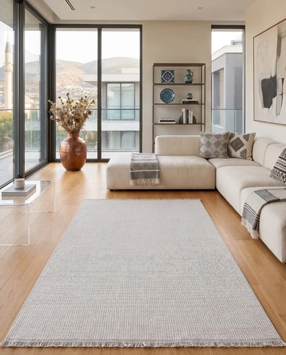 Lupi 407 Krem Sisal Bukle Yumuşak Dokulu Modern Halı