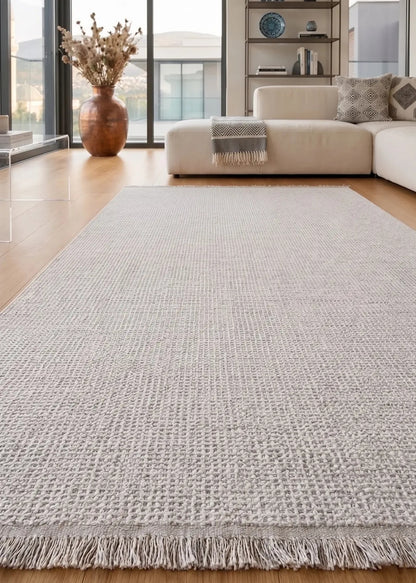 Lupi 407 Krem Sisal Bukle Yumuşak Dokulu Modern Halı