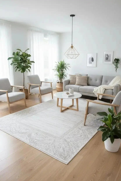 KOZA MIRAGE A3783C Krem Vizon Yumuşak Dokulu Akrilik Saçaklı Halı Modern Salon ve Oturma Odası Halısı