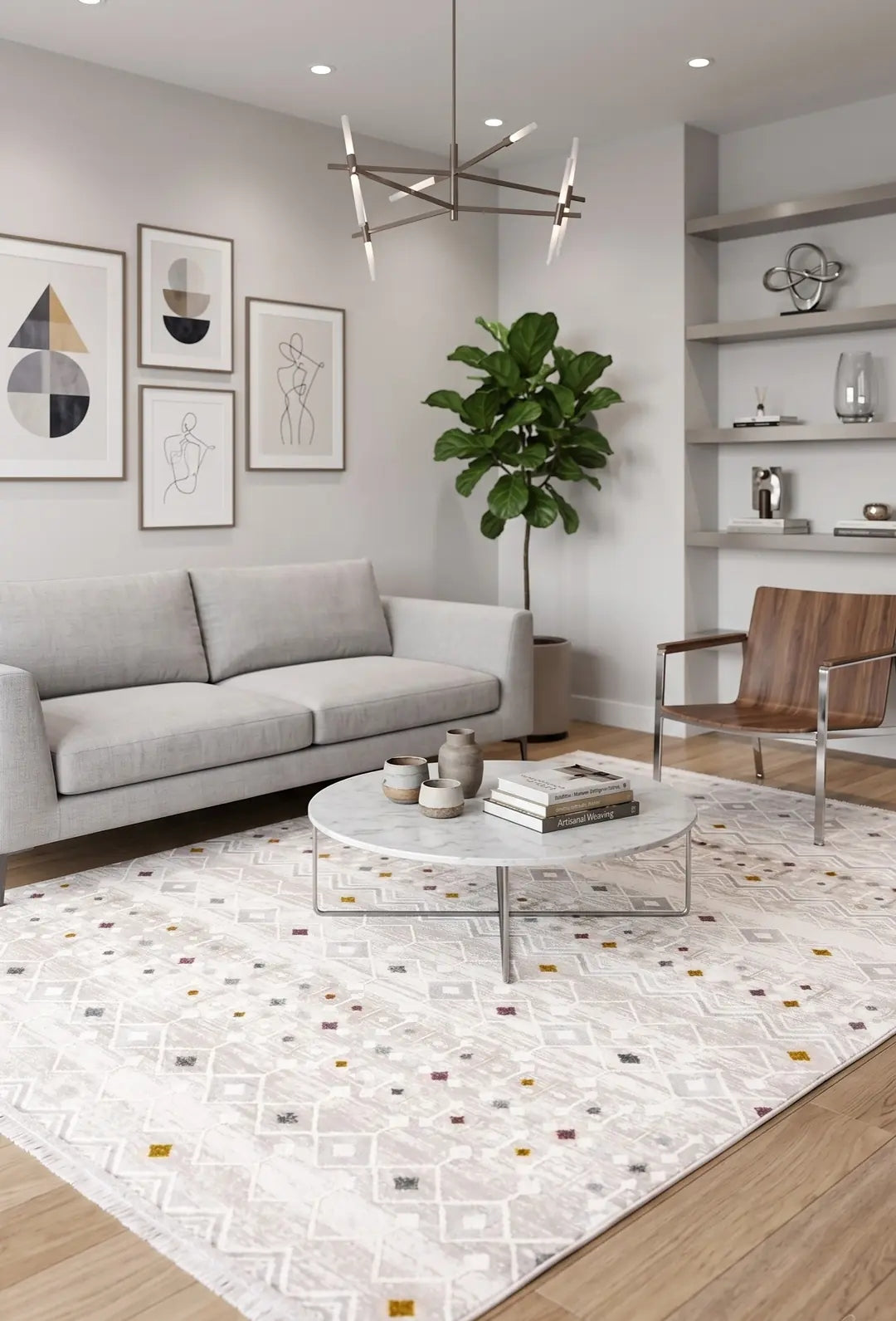 Dekor Modern Halı 1056 Multy Yumuşak Dokulu Saçaksız Salon Halısı