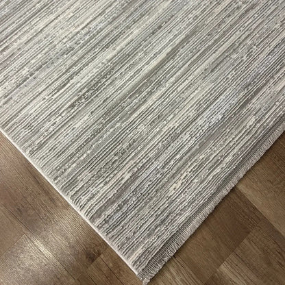 Nova 1123 Gri Yumuşak Dokulu, Modern Desenli Şık Makine Halısı