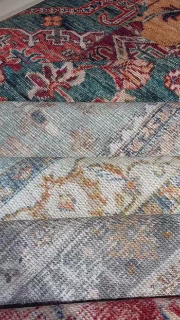 Elista Vıntage ELS 201 Krem Bej Vintage Bukle Dokuma Yumuşak Halı Kaymaz Tabanlı Yıkanabilir İnce Modern Dekoratif Halı