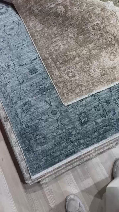 JM 01 BEIGE  - AJMER - Özel Yumuşak Tuşeli Tonsürton Vintage Makine Halısı