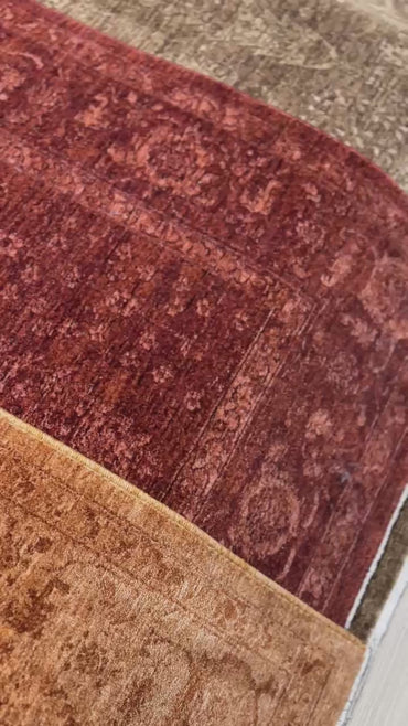 Shiraz SHR 03 Terra - Vintage Eskitme Desenli Modern Yumuşak Dokulu Makine Halı