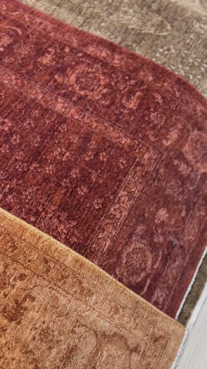 SHR 03 TURQUOISE  - SHIRAZ - Vintage Eskitme Desenli Modern Yumuşak Dokulu Makine Halısı