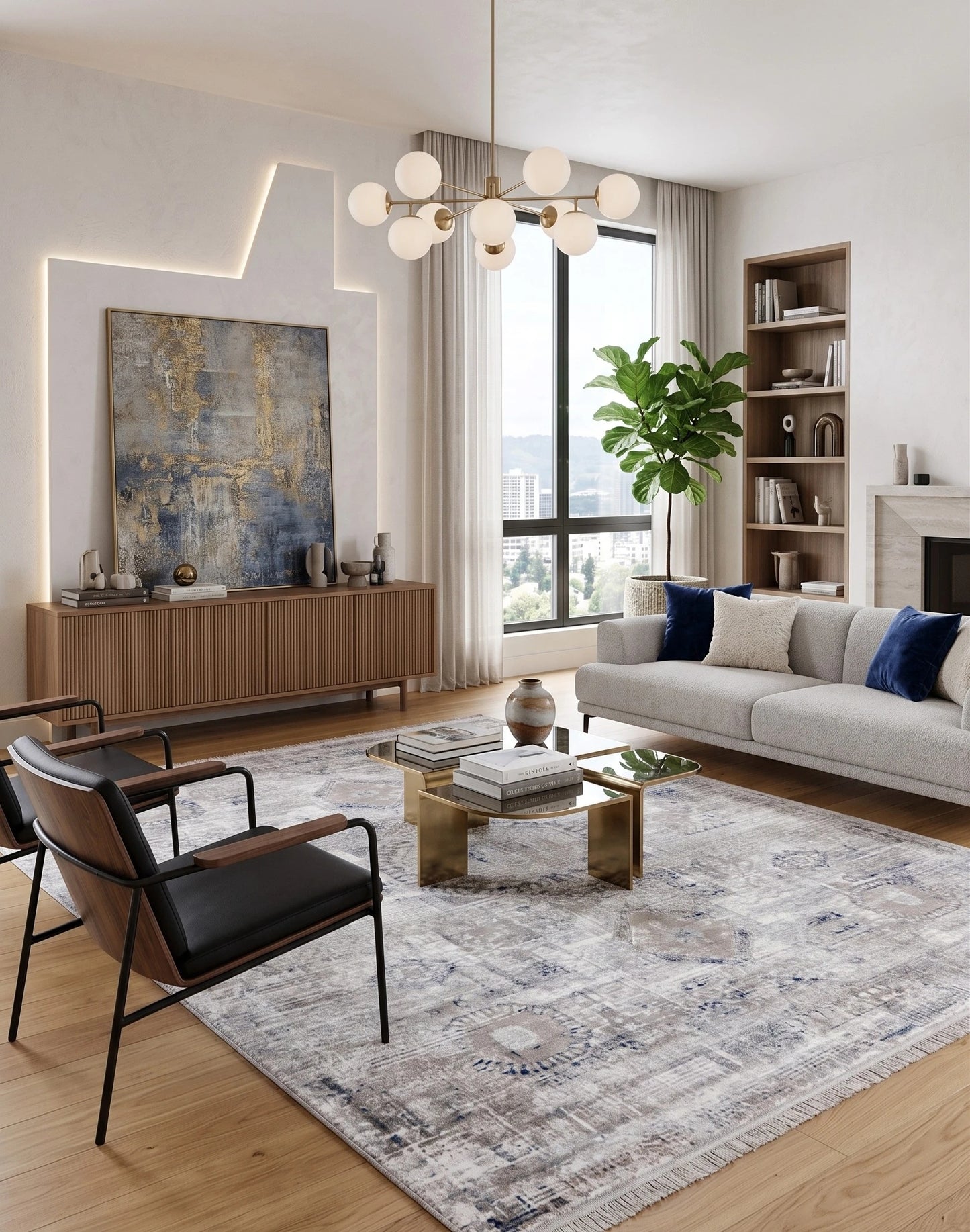 Roma 1129 Gri Yumuşak Dokuda Görünümlü Akrilik Salon Halısı