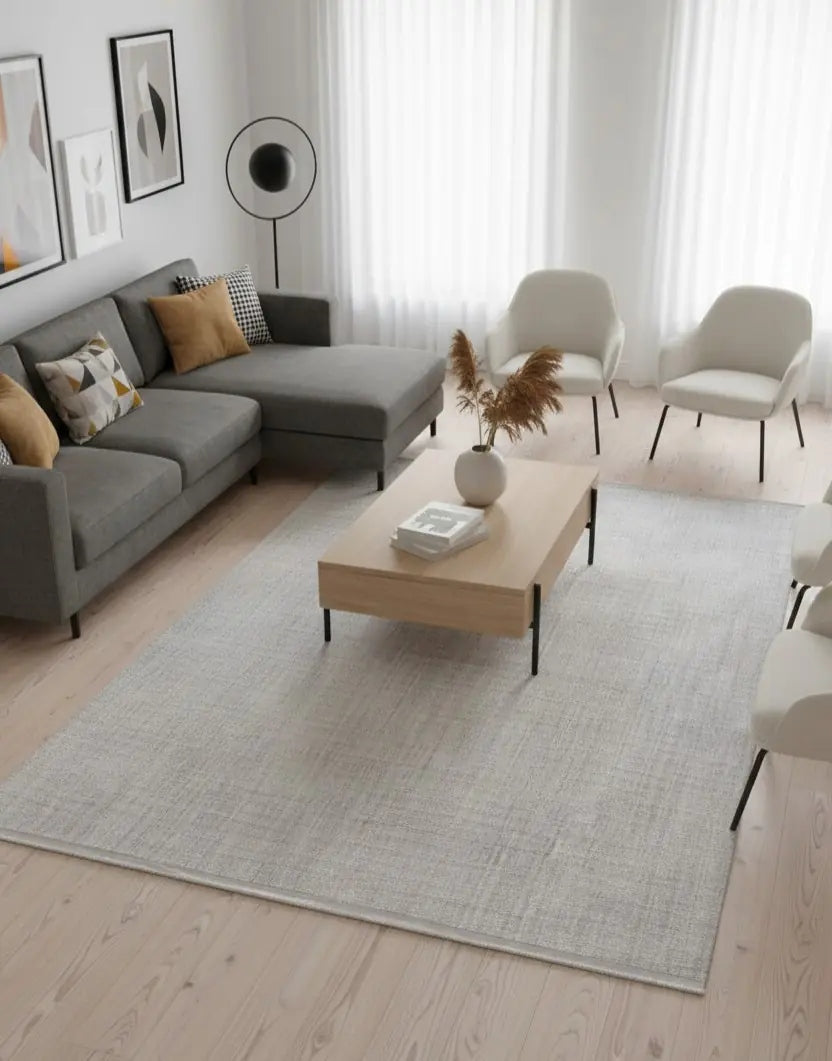 KOZA RUST A1232D Gri Modern Viskon Halı – Degrade Renk Geçişli Yumuşak Salon Halısı